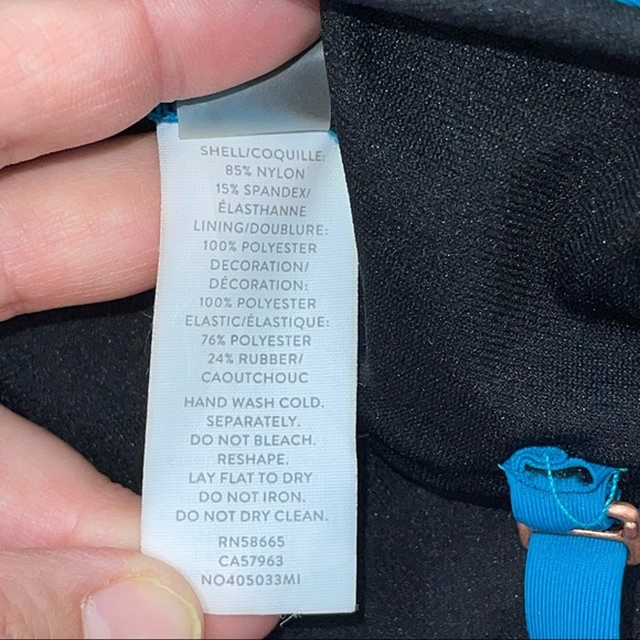 Chelsea28 Smocked Bandeau Bikini Top Teal Gloss - Picture 14 of 16